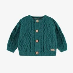 Cardigan Bleu Sarcelle En Tricot, Naissance