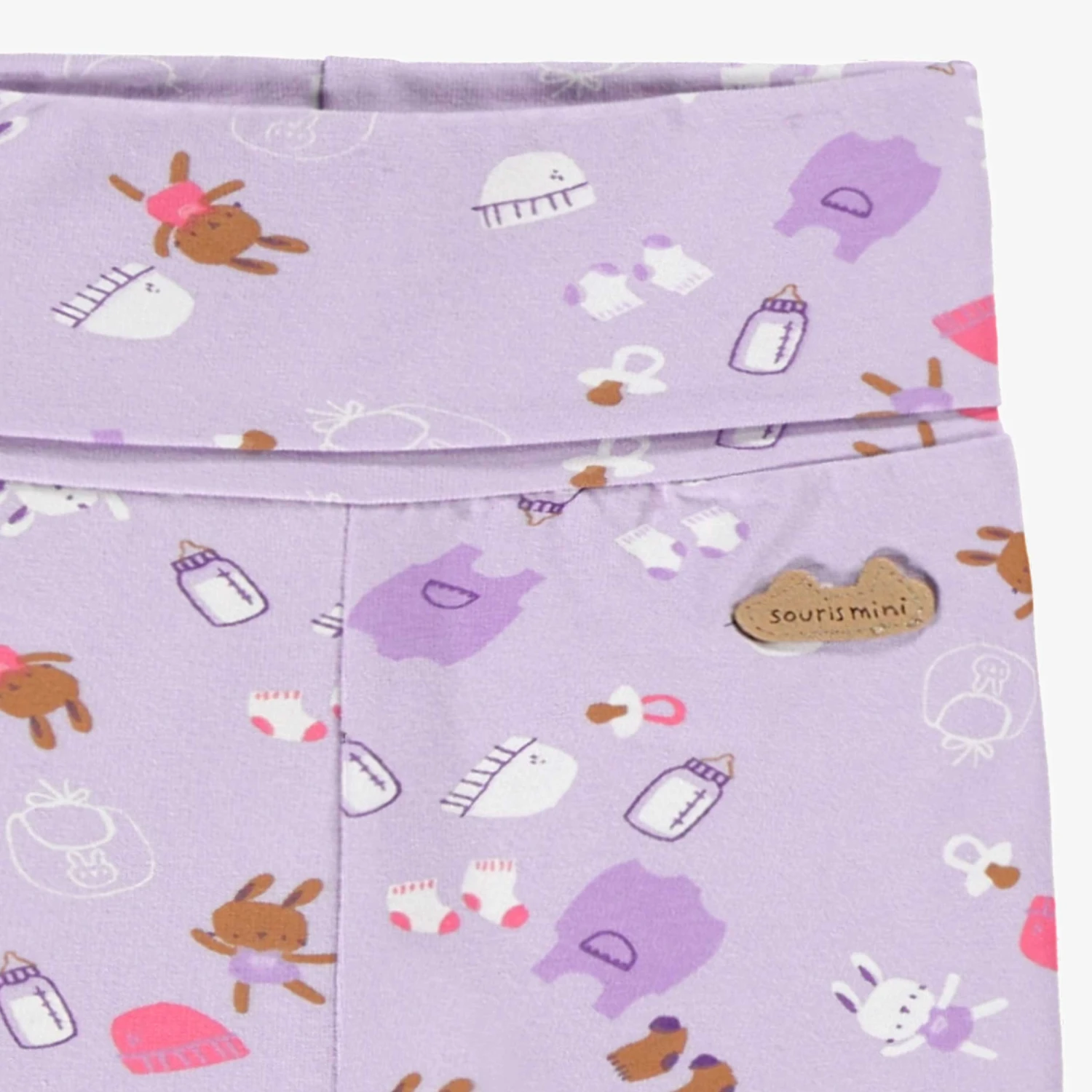 Legging évolutif Mauve à Motifs, Naissance 2 Legging évolutif Mauve à Motifs, Naissance – Image 2