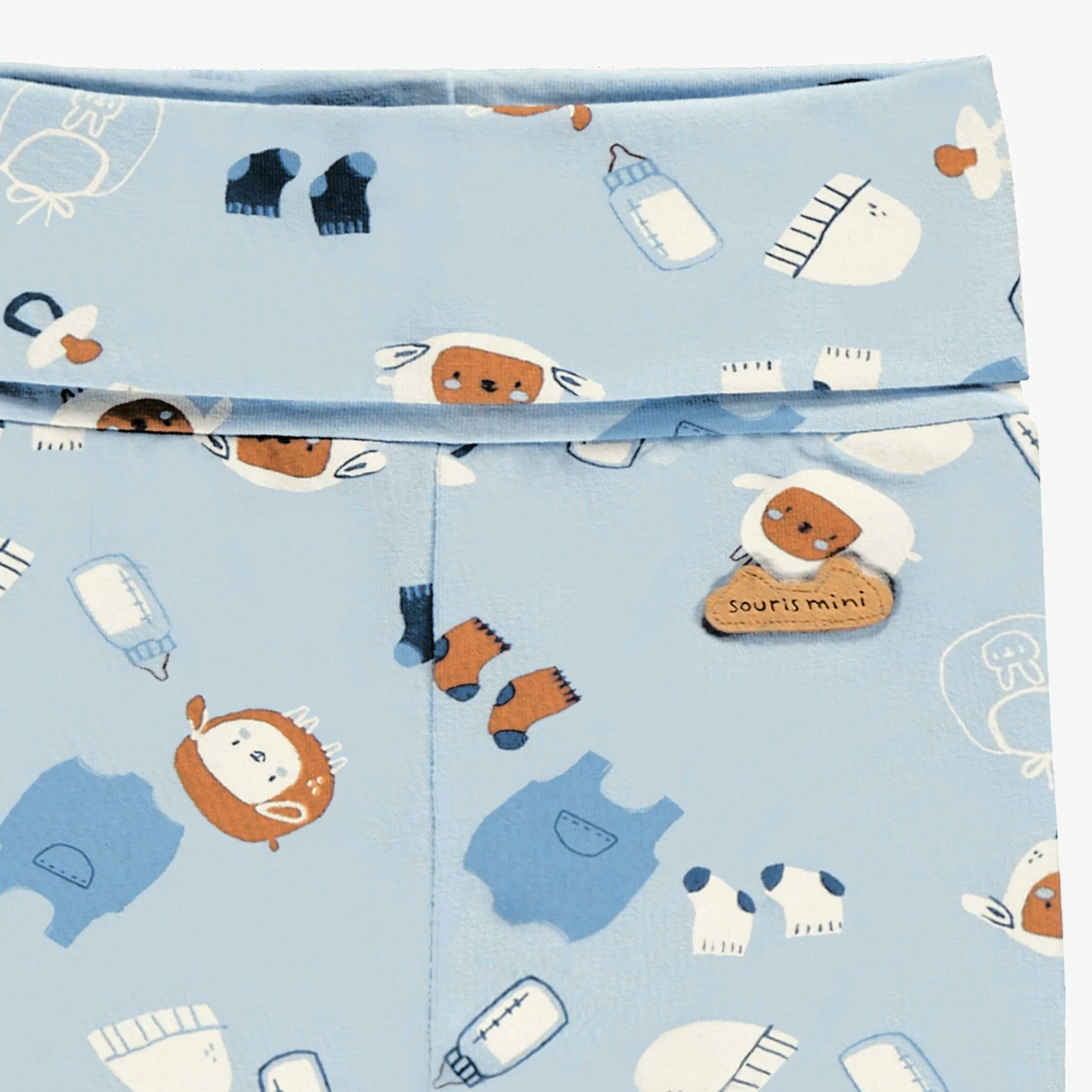 Legging évolutif Bleu à Motifs, Naissance 2 Legging évolutif Bleu à Motifs, Naissance – Image 2