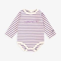 Cache-couche Crème à Rayures Mauves, Naissance