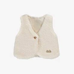 Veste Sans Manches Crème En Sherpa, Naissance
