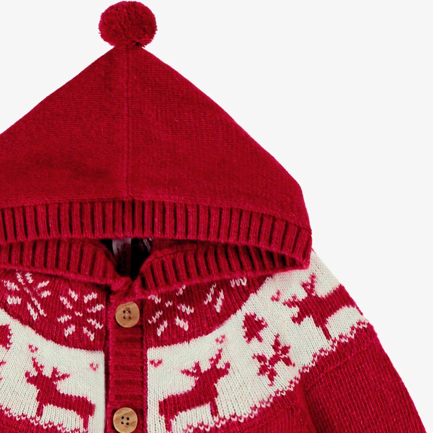 Cardigan Rouge En Tricot Avec Motifs Jacquard, Naissance 6 Cardigan Rouge En Tricot Avec Motifs Jacquard, Naissance – Image 6