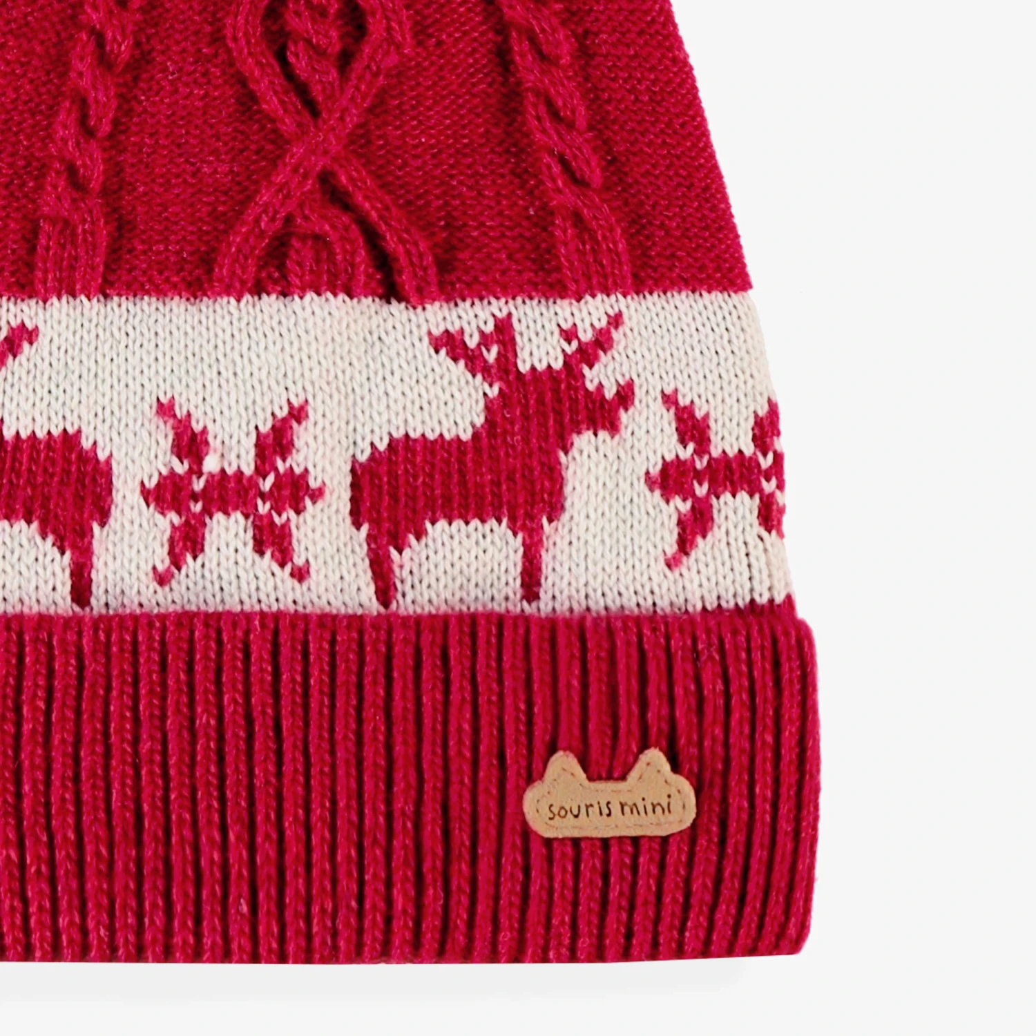 Bonnet Rouge à Motifs Jacquard, Naissance 7 Bonnet Rouge à Motifs Jacquard, Naissance – Image 7