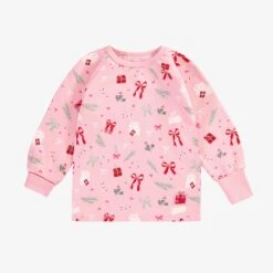 Pyjama Deux Pièces Rose à Motifs Des Fêtes, Bébé -Souris Mini Boutique Haut pyjama deux pieces rose a motifs des Fetes bebe jpeg