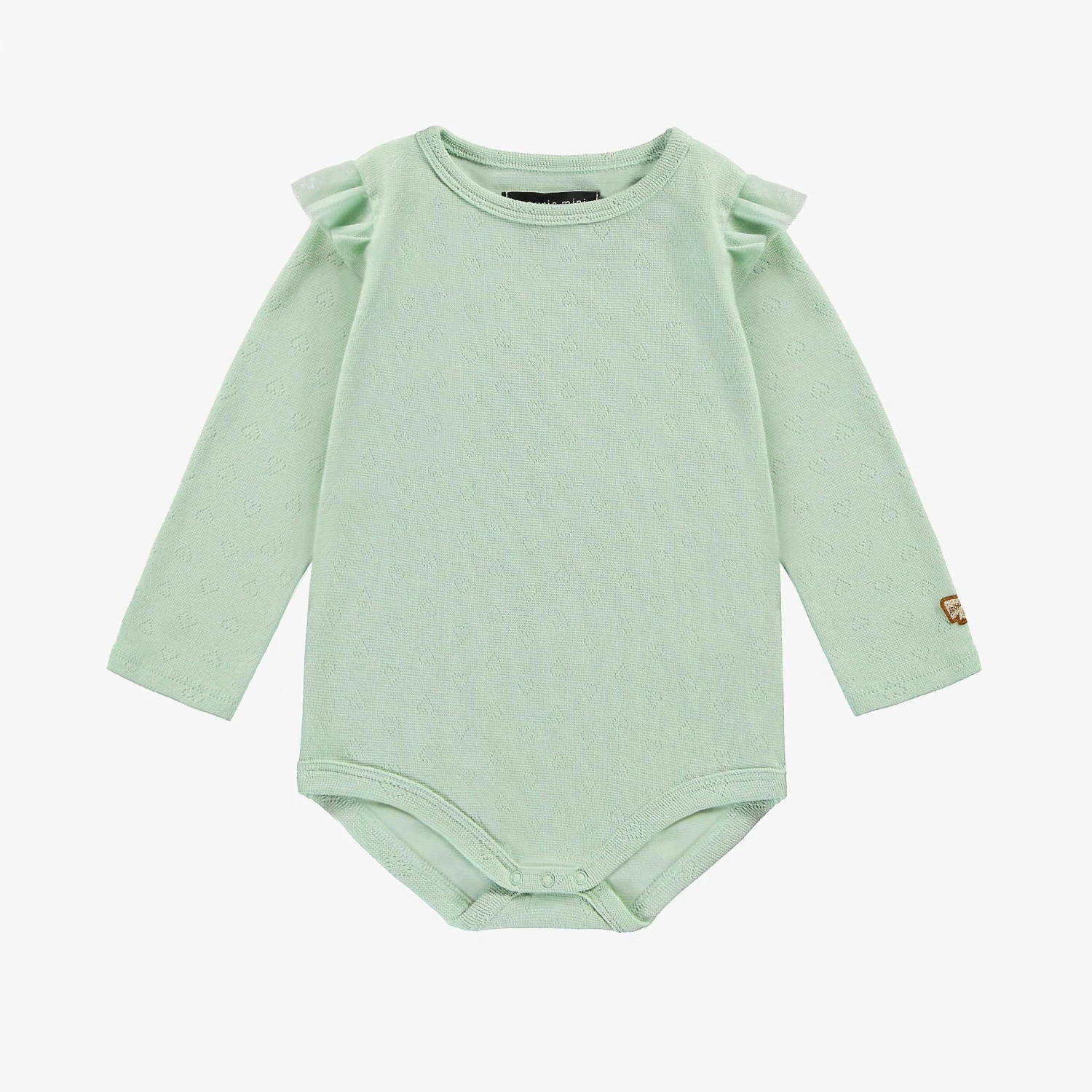 Justaucorps Vert Sauge Avec Motifs Pointelle, Bébé 1 Justaucorps Vert Sauge Avec Motifs Pointelle, Bébé