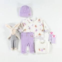 Legging Mauve En Tricot Côtelé, Naissance -Souris Mini Boutique Layette212 3