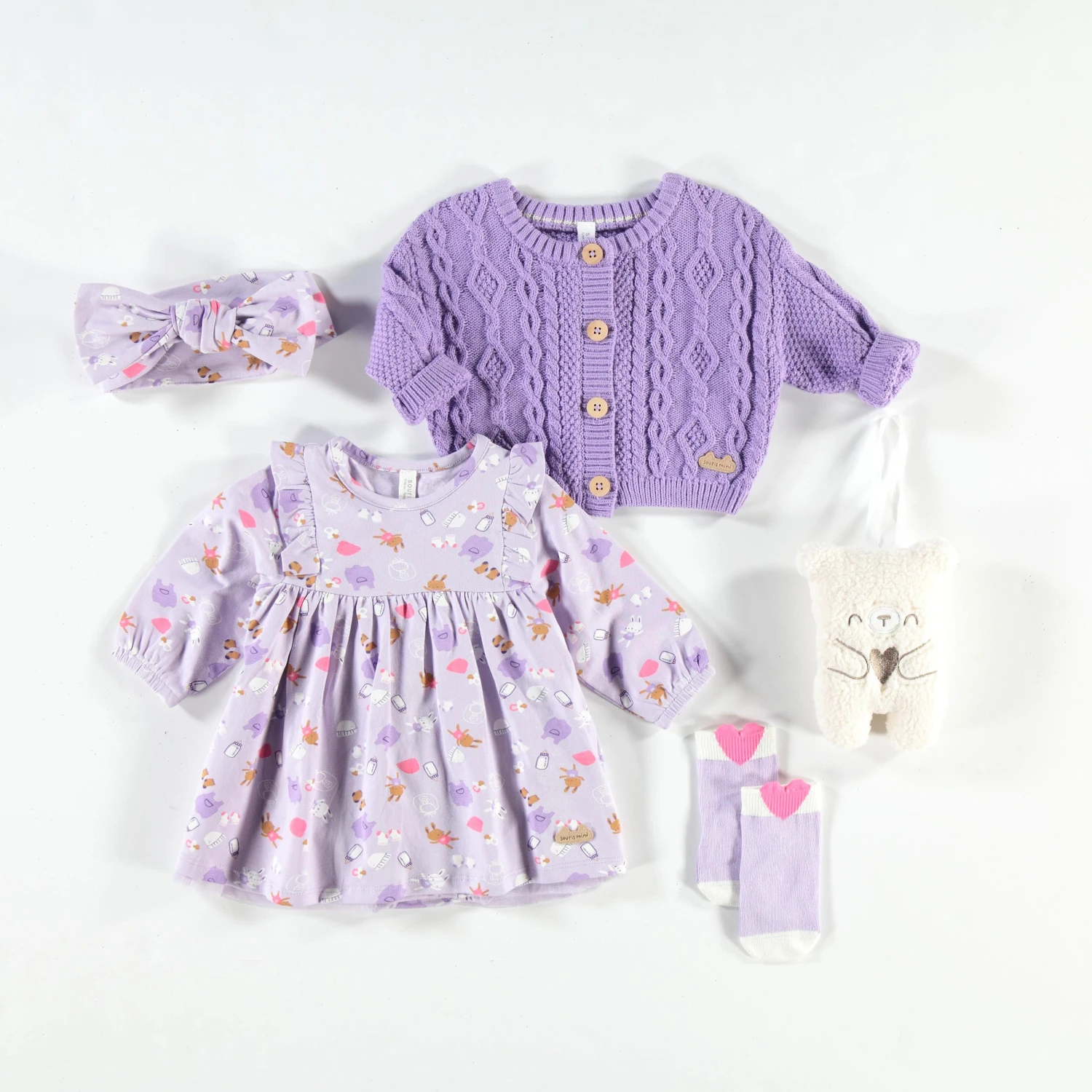 Robe Mauve à Motifs, Naissance 3 Robe Mauve à Motifs, Naissance – Image 3