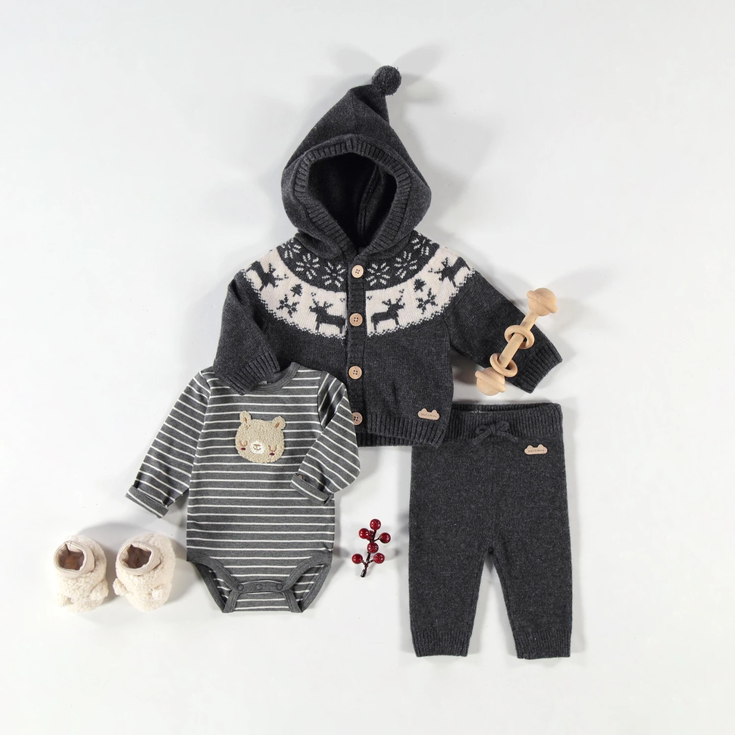 Pantalon Gris En Tricot, Naissance 5 Pantalon Gris En Tricot, Naissance – Image 5