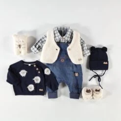 Veste Sans Manches Crème En Sherpa, Naissance -Souris Mini Boutique Layettesherpa5 1