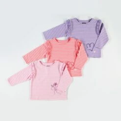 T-shirt Lilas à Rayures, Bébé -Souris Mini Boutique Miniclassique bb fille 2