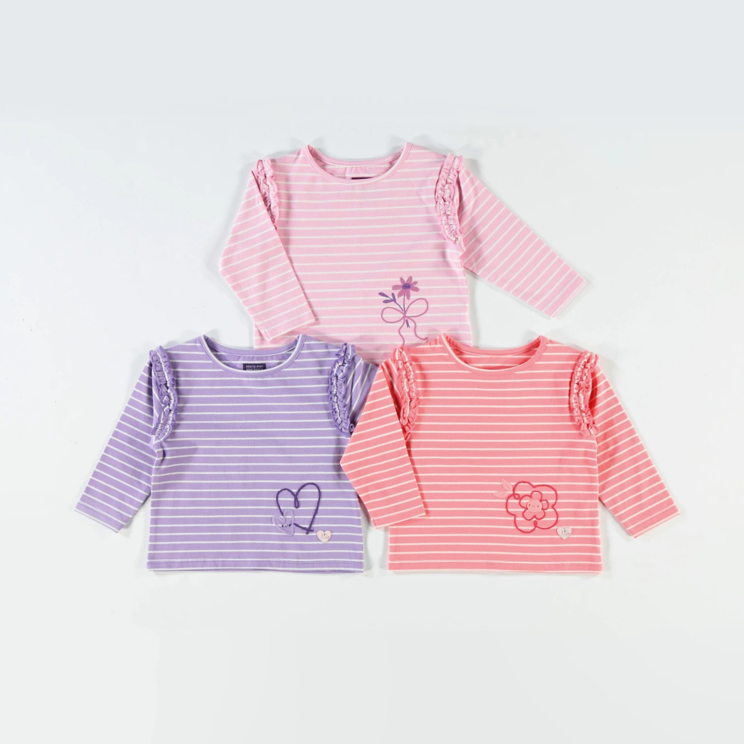 T-shirt Rose à Rayures, Bébé 3 T-shirt Rose à Rayures, Bébé – Image 3