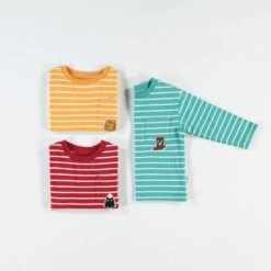 T-shirt Orange à Rayures, Bébé -Souris Mini Boutique Miniclassique bb gars 2