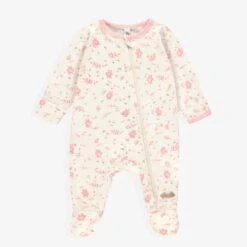 L’ensemble Pyjama, Bavoir Et Chapeau Crème Et Rose, Naissance -Souris Mini Boutique N00L4002L 98 Pyjama2