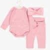 L’ensemble Cache-couche, Pantalon Et Bandeau Rose, Naissance