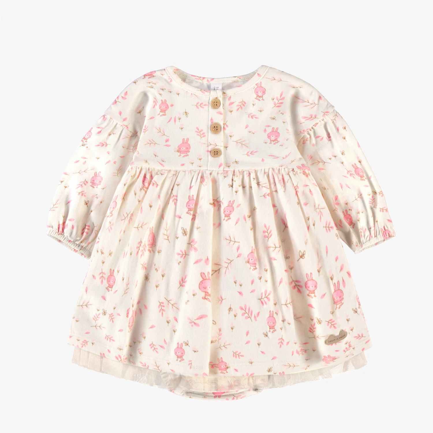 L’ensemble Robe Et Bandeau Crème Avec Motifs, Naissance 6 L’ensemble Robe Et Bandeau Crème Avec Motifs, Naissance – Image 6