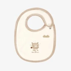 L’ensemble Pyjama, Bavoir Et Chapeau Crème Et Beige, Naissance -Souris Mini Boutique N00L4102L 98 Bavoir