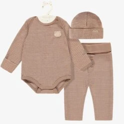 L’ensemble Cache-couche, Pantalon Et Bonnet Beige, Naissance