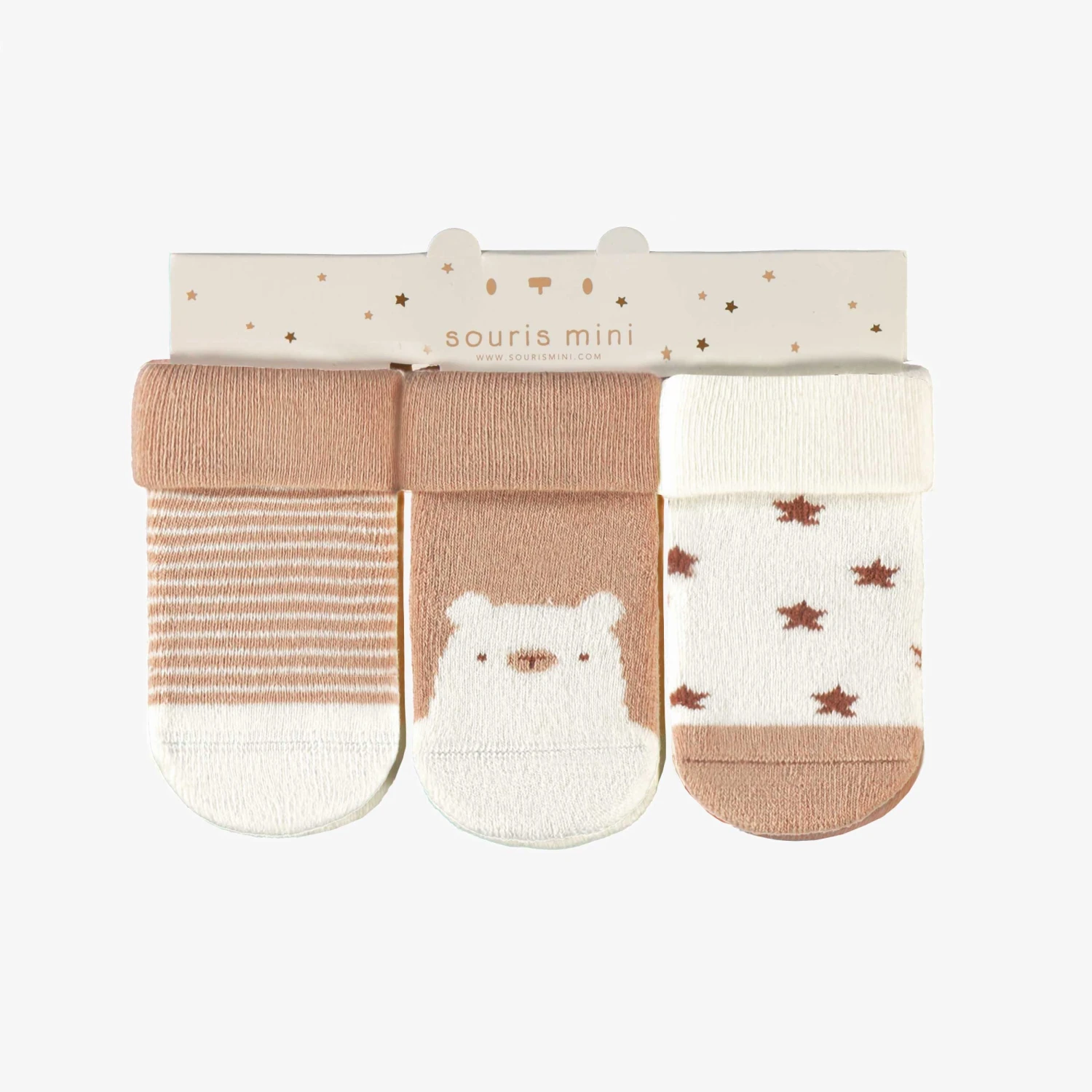 Trio De Chaussettes Crème Et Beige, Naissance 1 Trio De Chaussettes Crème Et Beige, Naissance