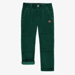 Pantalon Vert En Velours Côtelé, Enfant