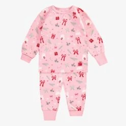 Pyjama Deux Pièces Rose à Motifs Des Fêtes, Bébé