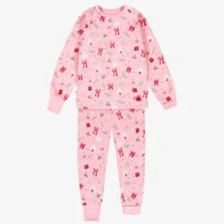 Pyjama Deux Pièces Rose à Motifs Des Fêtes, Enfant