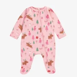 Pyjama Une Pièce Rose à Motifs Des Fêtes, Naissance
