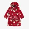 Robe De Chambre Rouge En Peluche Avec Motifs Des Fêtes, Bébé
