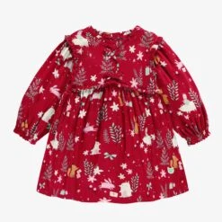 Robe Rouge à Motifs Festifs, Bébé