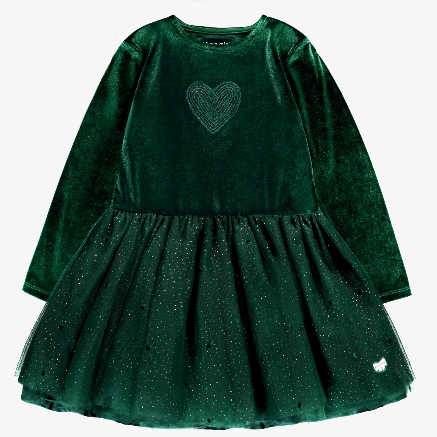 Robe Verte En Velours Et Paillettes, Enfant 1 Robe Verte En Velours Et Paillettes, Enfant