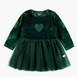 Robe Verte En Velours Et Paillettes, Bébé