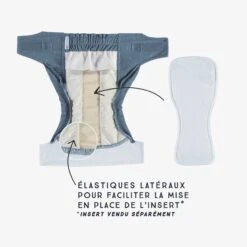 Couche Réutilisable Ultramince Bleu à Motif De Flèches, Bébé -Souris Mini Boutique S23B6104B 00 Interieur2