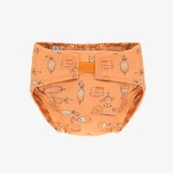 Couche Réutilisable Ultramince Orange à Motif De Poissons, Bébé
