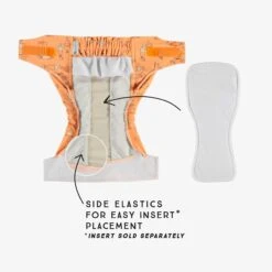 Couche Réutilisable Ultramince Orange à Motif De Poissons, Bébé -Souris Mini Boutique S23B6105B 00 Interieur EN