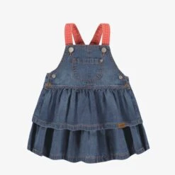 Robe Chasuble Bleu En Denim, Bébé