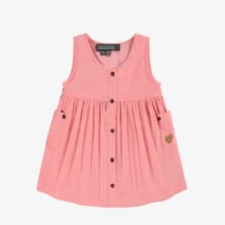 Robe Chasuble Rose En Velours Côtelé, Bébé