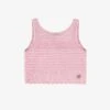 Camisole Rose Pâle En Maille Crochetée, Enfant