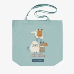 Sac Réutilisable Bleu Avec Illustration Au Profit De La Fibrose Kystique