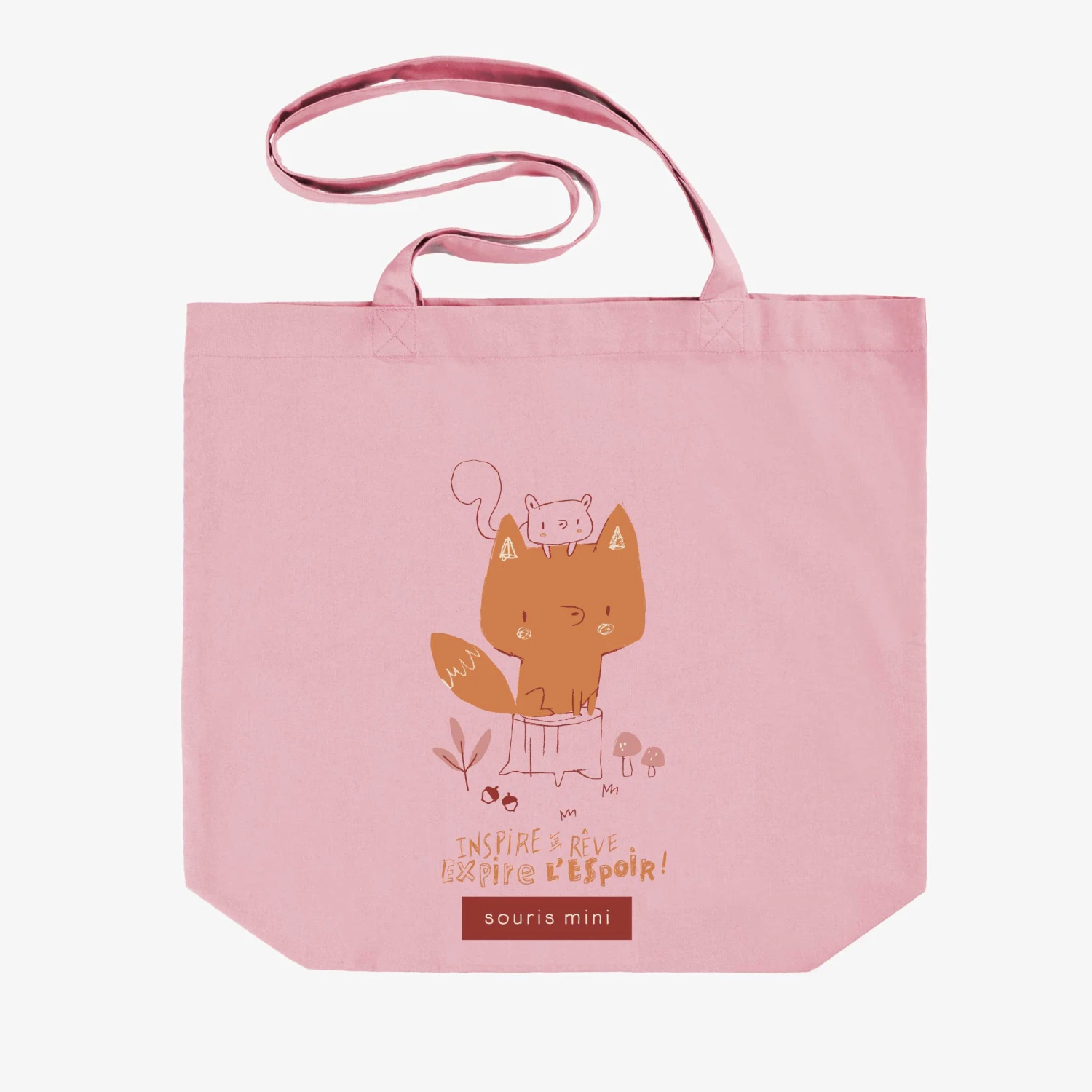 Sac Réutilisable Rose Avec Illustration Au Profit De La Fibrose Kystique 1 Sac Réutilisable Rose Avec Illustration Au Profit De La Fibrose Kystique