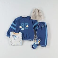 Chandail Bleu Avec Broderie, Bébé -Souris Mini Boutique SHOP THE LOOK College Bebe 4