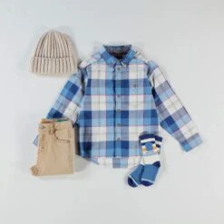 Chemise Bleue à Carreaux, Enfant -Souris Mini Boutique SHOP THE LOOK College Enfant 1