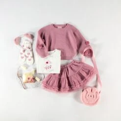 Chandail Rose Scintillant En Tricot, Bébé 11 Chandail Rose Scintillant En Tricot, Bébé -Souris Mini Boutique Shopdelook98Bebe1 1