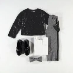 Veston Noir à Paillettes, Enfant -Souris Mini Boutique Shopdelook98Enfant10 1