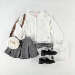 Cardigan Blanc Pelucheux, Enfant -Souris Mini Boutique Shopdelook98Enfant11 1