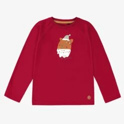 T-shirt Rouge Avec Illustration Des Fêtes, Enfant