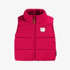 Veste Doudoune Sans Manches Rouge Framboise, Bébé