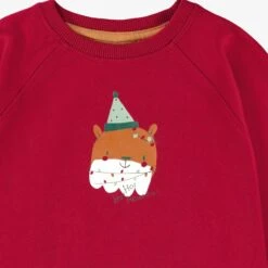 T-shirt Rouge Avec Illustration Des Fêtes, Bébé -Souris Mini Boutique Zoom T shirt rouge avec illustration des Fetes bebe jpeg