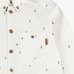 Chemise Blanche à Motifs De Sapins, Enfant -Souris Mini Boutique Zoom chemise blanche motifs de sapins enfant jpeg