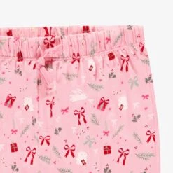 Pantalon De Pyjama Rose à Motifs Des Fêtes, Adulte 5 Pantalon De Pyjama Rose à Motifs Des Fêtes, Adulte -Souris Mini Boutique Zoom details pantalon pyjama rose motifs Fetes adulte jpg