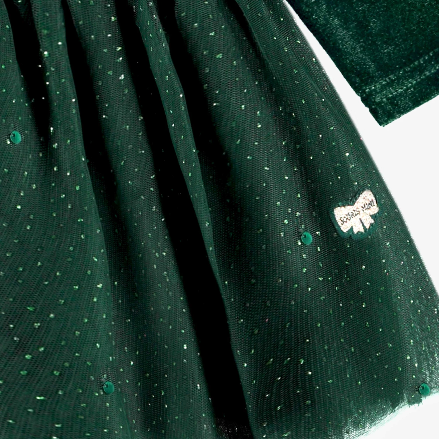 Robe Verte En Velours Et Paillettes, Bébé 5 Robe Verte En Velours Et Paillettes, Bébé – Image 5