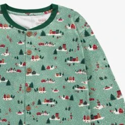 Pyjama Une Pièce Vert à Motifs Des Fêtes, Adulte -Souris Mini Boutique Zoom motifs Pyjama une piece vert a motifs des Fetes adulte jpeg